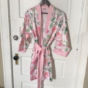 Silky Floral Bridal Robe